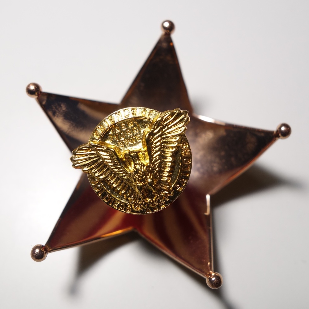 Vtg 1940's World War 2 (WW2) Cartier Memorial American Eagle & Flag Brooch/Pin